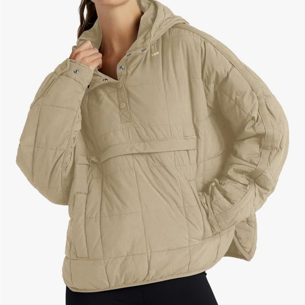 Tan Quilted Pullover Jacket